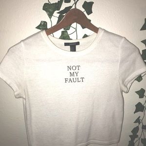 Forever 21 « not my fault » sheer crop top